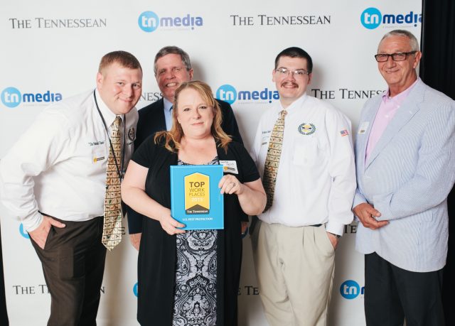U.S. Pest Protection being awarded Top Workplaces in 2015 by The Tennessean.