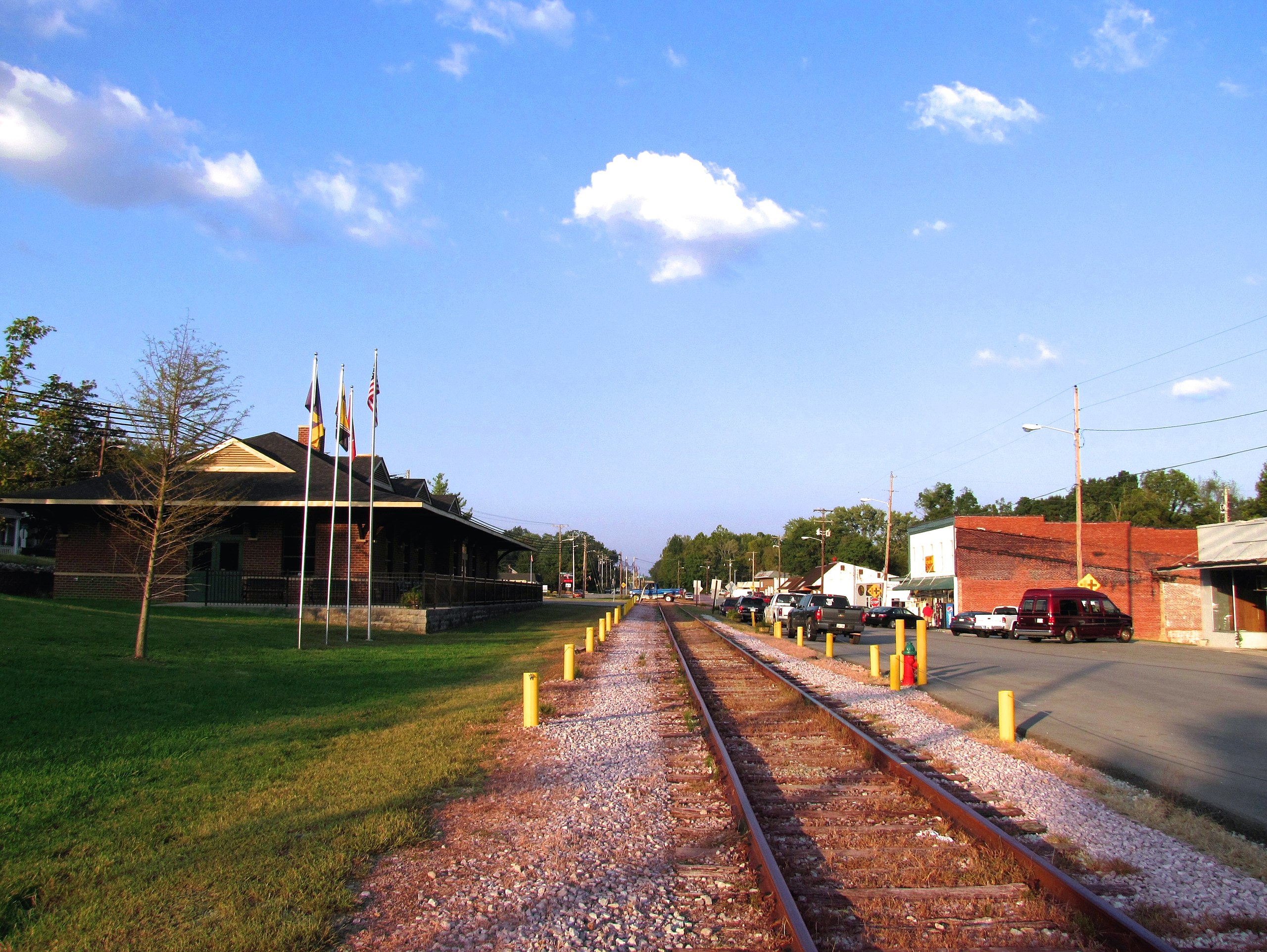 Historic railroad depot in Baxter, Tennessee
