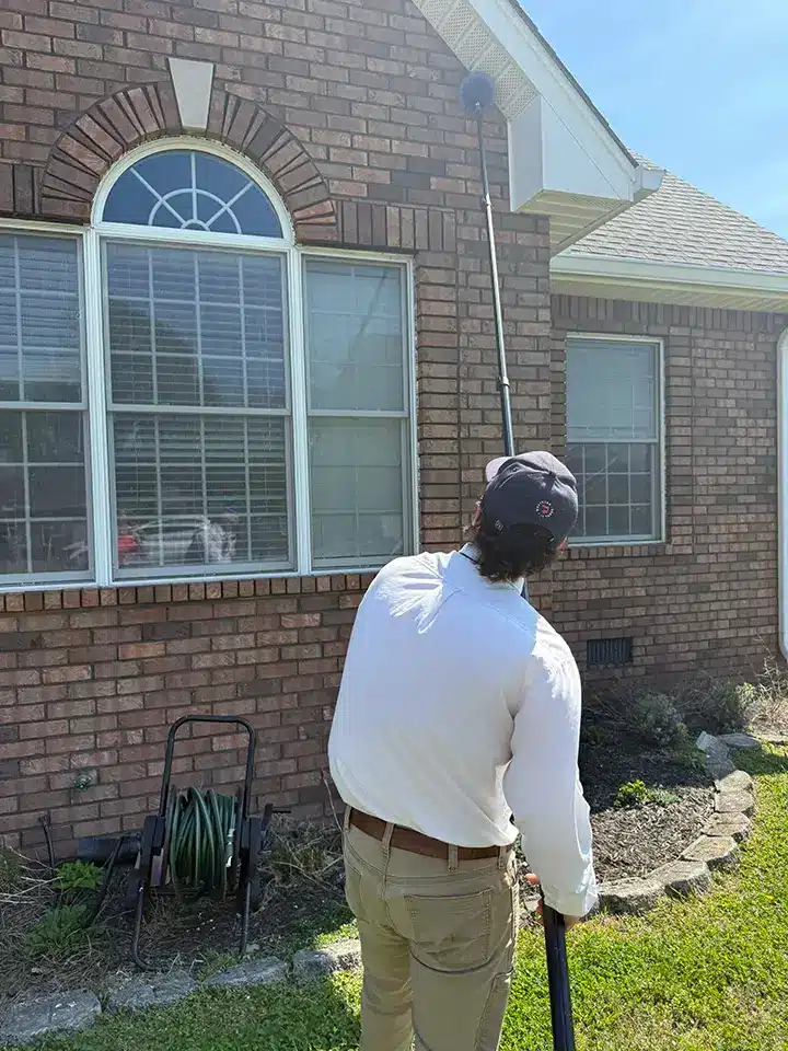 U.S. Pest Protection technician clearing bugs.
