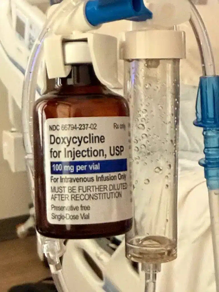 The Diagnosis Was Ehrlichiosis — Tennessee's Most Reported Tick Illness 4 Doxycycline antibiotic capsules prescribed for ehrlichiosis tick-borne illness treatment