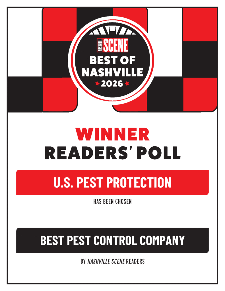Nashville Scene Best of Nashville 2026 Readers’ Poll certificate naming U.S. Pest Protection Best Pest Control Company