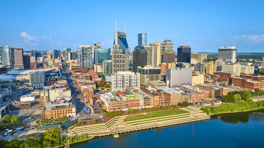 Downtown Nashville high-rises, where U.S. Pest Protection provides commercial bird removal.